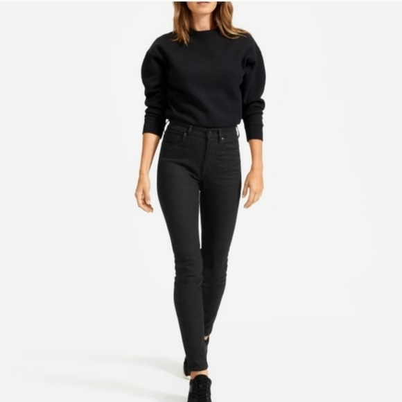 EVERLANE BLACK HIGH RISE SKINNY ANKLE JEANS SIZE 26 - Picture 1 of 9